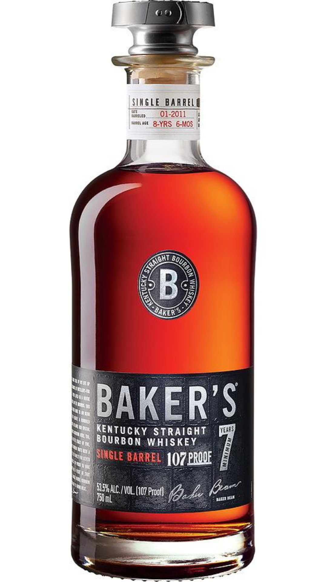 Baker's Bourbon 7 Year Old Single Barrel 107 Proof Kentucky