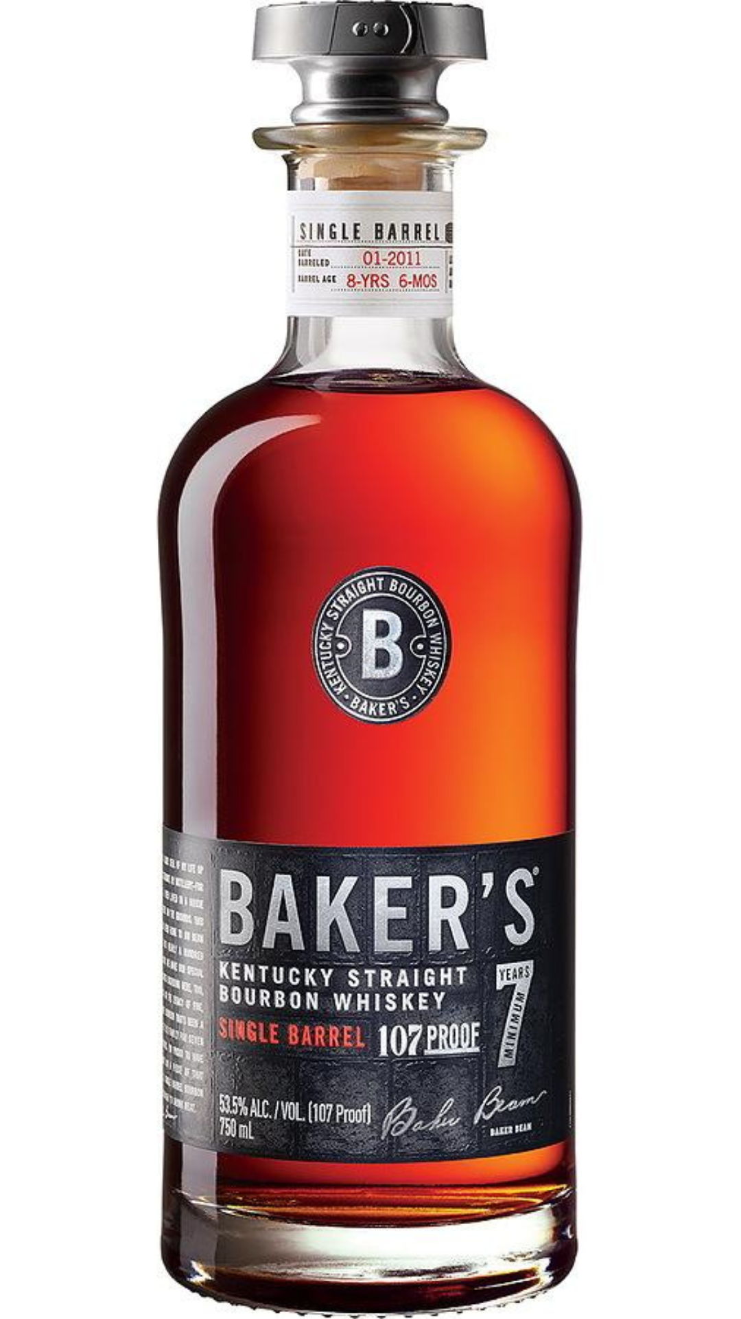 Baker's Bourbon 7 Year Old Single Barrel 107 Proof Kentucky Bourbon 750ml