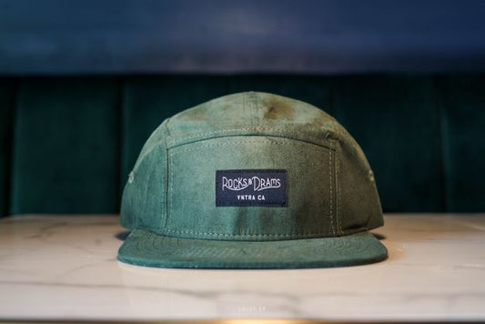 Green Suede - 5 Panel Rocks & Drams Hat