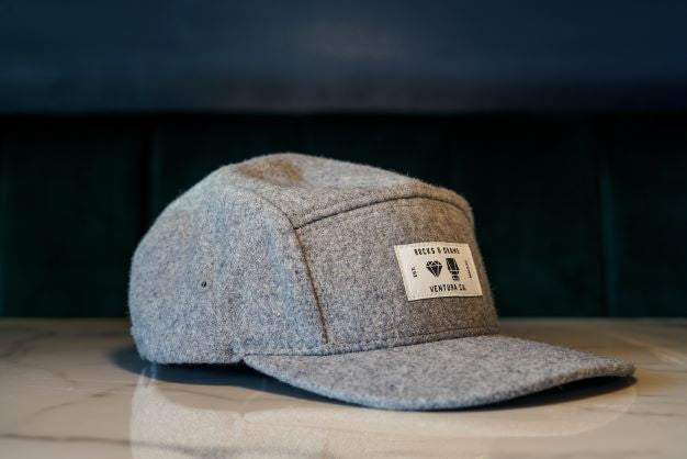 Grey Wool - 5 Panel Rocks & Drams Hat