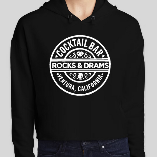 Rocks & Drams - Cocktail Bar Logo Women's Cropped Hoodie